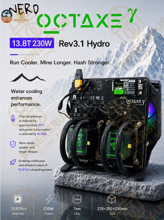 NerdMiner NerdOctaxe γ rev3.1 Hydro 12T/s@190W