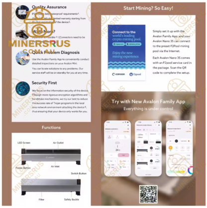 Canaan Avalon Mini 3 37.5Th/s@800w Bitcoin Miner