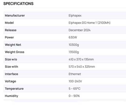 ElphaPex DG Home 1 2.1Gh/s@630w Doge&LTC Miner