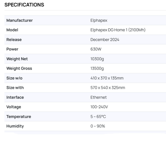 ElphaPex DG Home 1 2.1Gh/s@630w Doge&LTC Miner