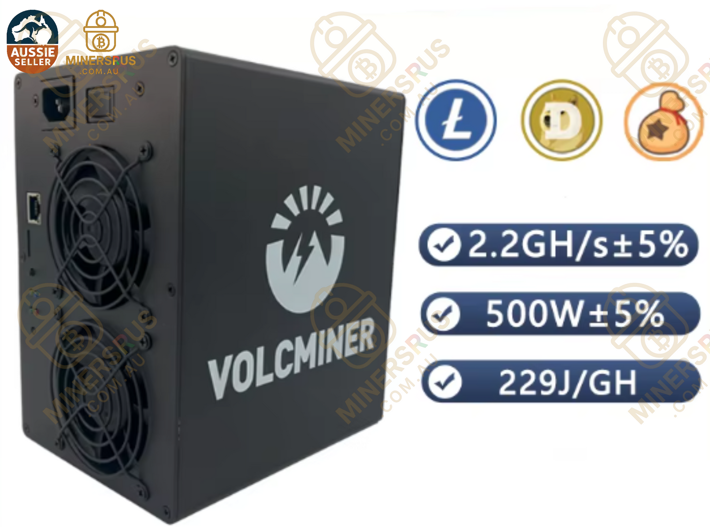 VolcMiner D1 Mini Doge&LTC Miner 2.2Gh/s@500W