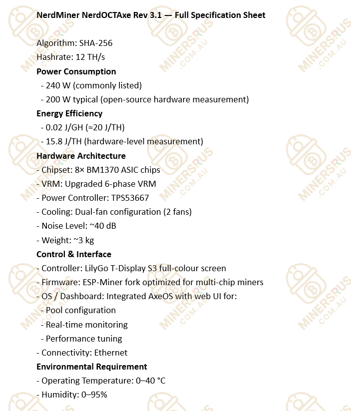NerdMiner NerdOctaxe rev3.1 12T/s@240W